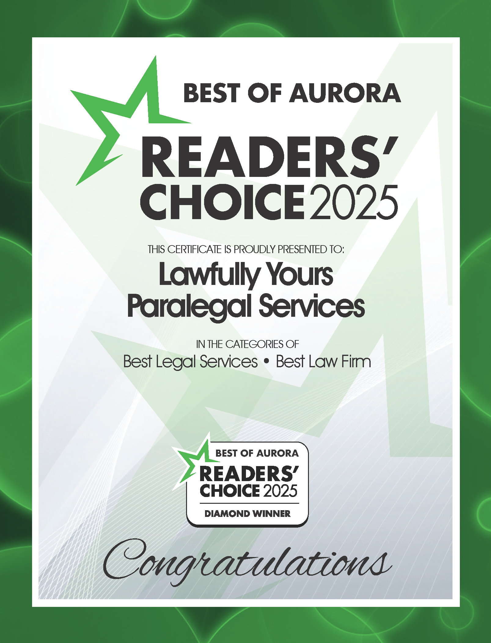 Aurora RC 2025 Diamond Award